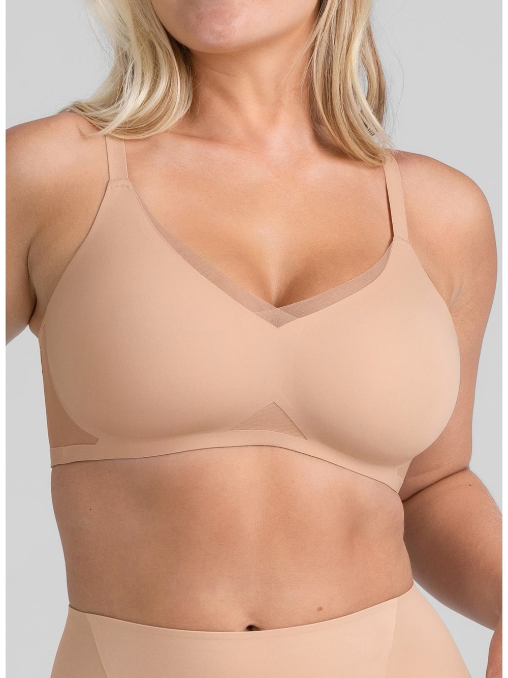 Honeylove Liftwear Crossover Bra in Sand Size 36D/DD